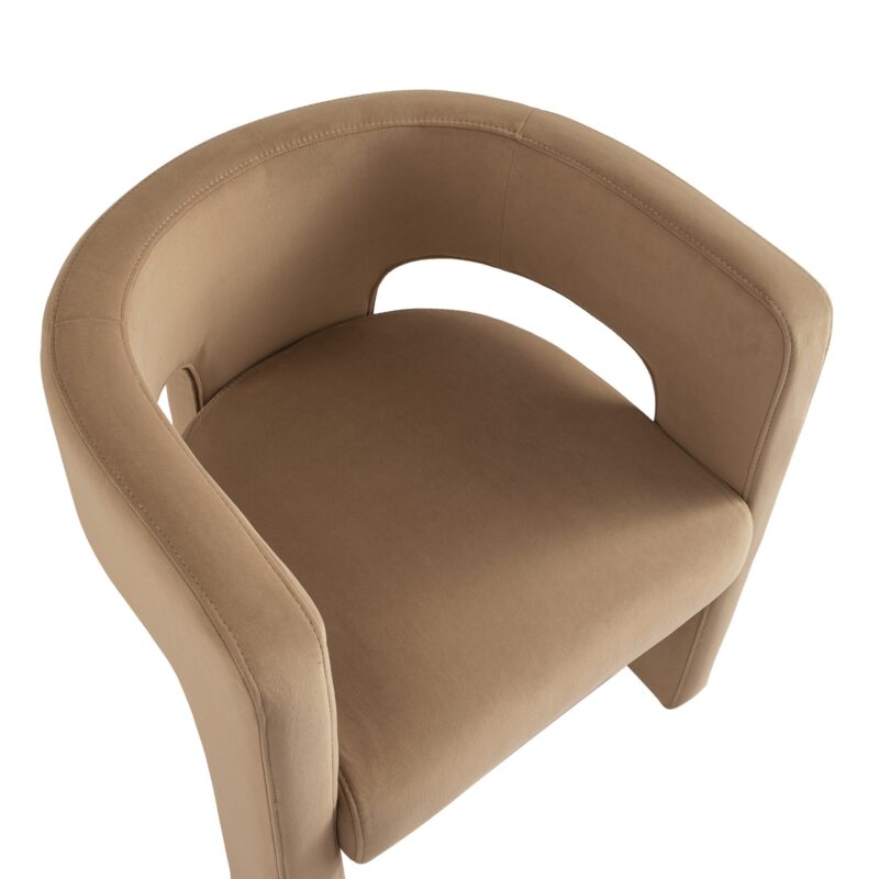 Greenwich Camel Velvet Dining Chair - Image 7