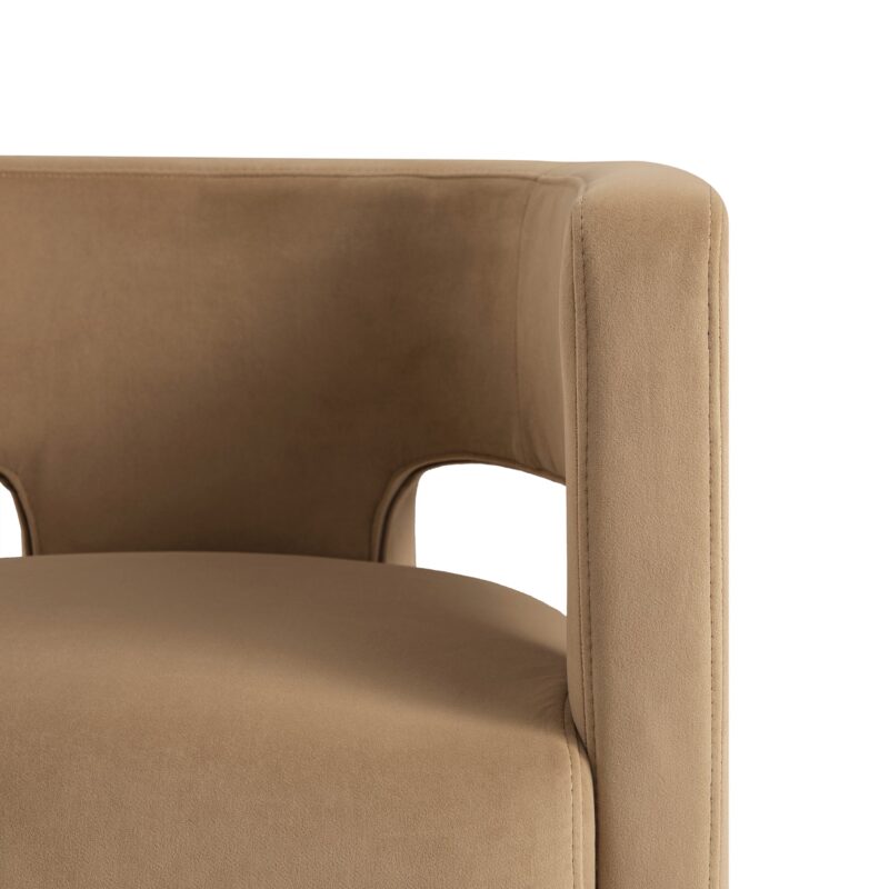 Greenwich Camel Velvet Dining Chair - Image 8