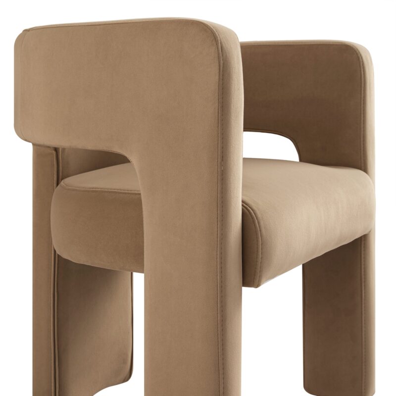 Greenwich Camel Velvet Dining Chair - Image 9