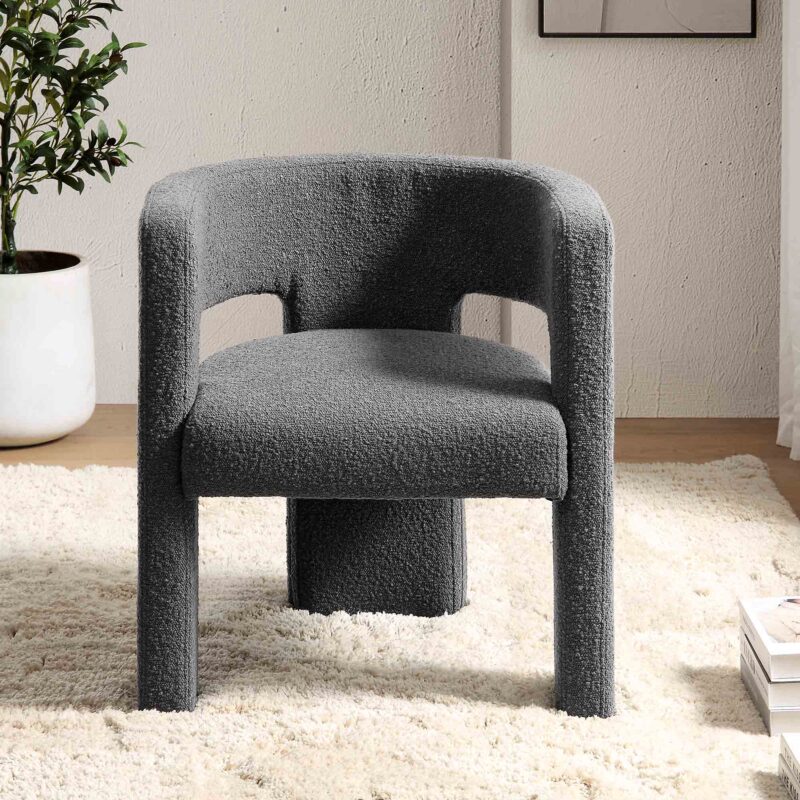 Greenwich Charcoal Boucle Dining Chair - Image 2