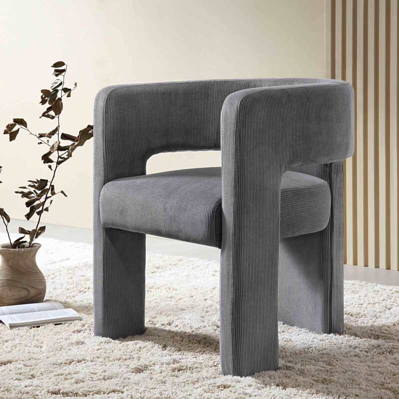 Greenwich Grey Corduroy Dining Chair - Image 2
