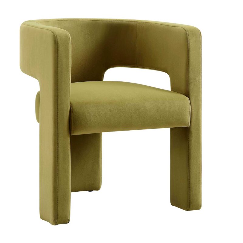 Greenwich Olive Green Velvet Dining Chair - Image 4