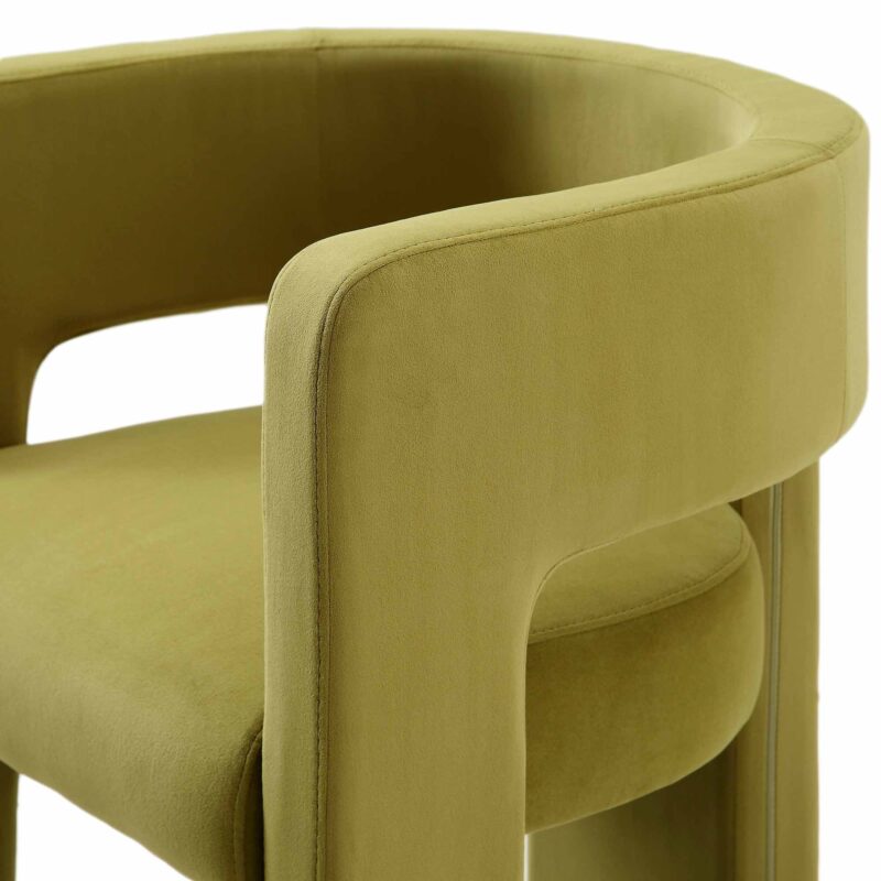 Greenwich Olive Green Velvet Dining Chair - Image 9