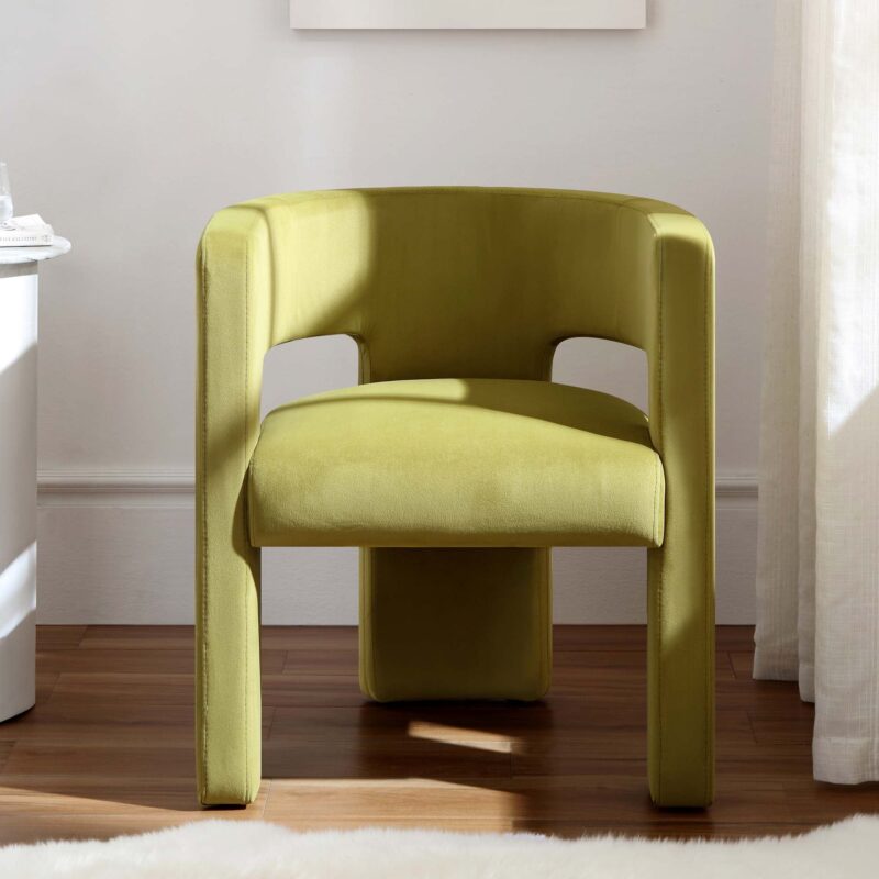 Greenwich Olive Green Velvet Dining Chair - Image 2