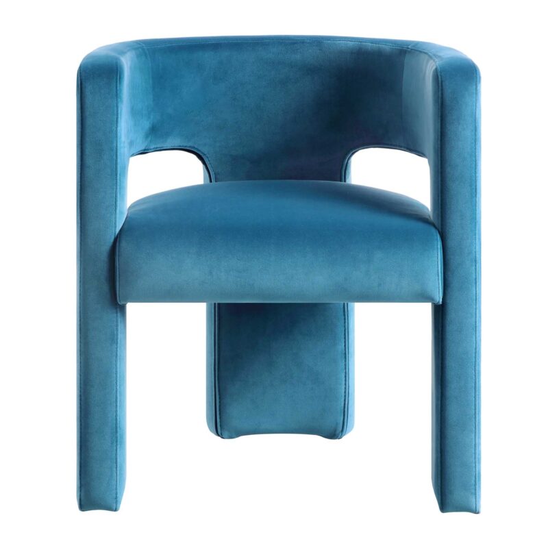 Greenwich Air Force Blue Velvet Dining Chair - Image 3