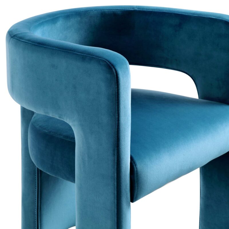 Greenwich Air Force Blue Velvet Dining Chair - Image 8