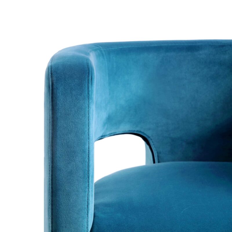 Greenwich Air Force Blue Velvet Dining Chair - Image 10