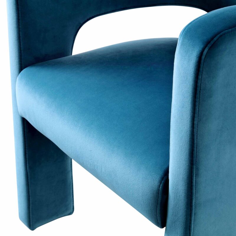 Greenwich Air Force Blue Velvet Dining Chair - Image 11