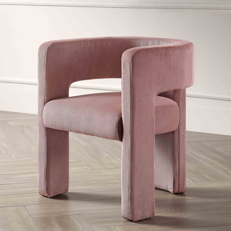Greenwich Dusty Pink Corduroy Dining Chair - Image 2