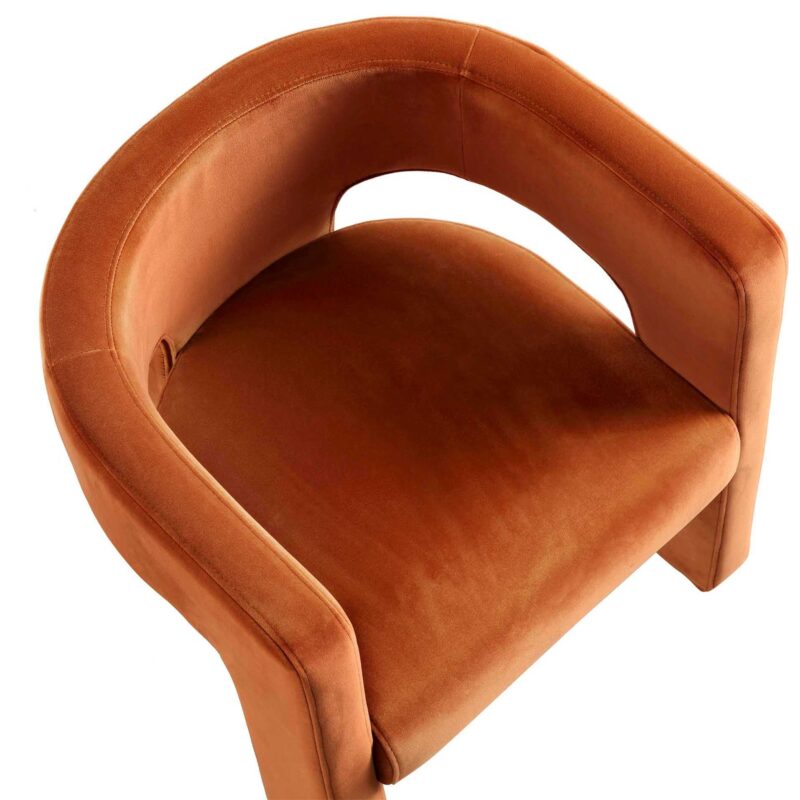 Greenwich Rust Velvet Dining Chair - Image 8