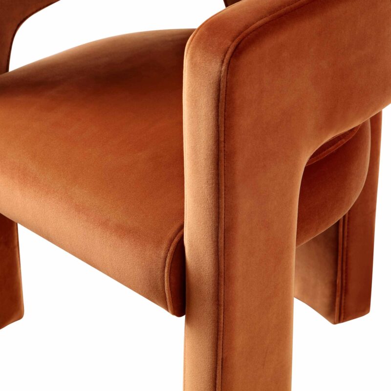 Greenwich Rust Velvet Dining Chair - Image 10