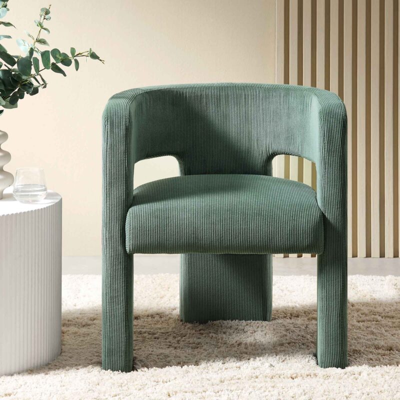Greenwich Sage Green Corduroy Dining Chair - Image 2