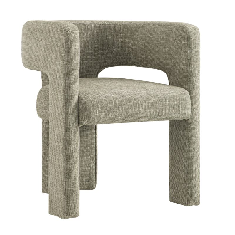 Greenwich Wheat Woven Textured Fabric Dining Chair - Image 2