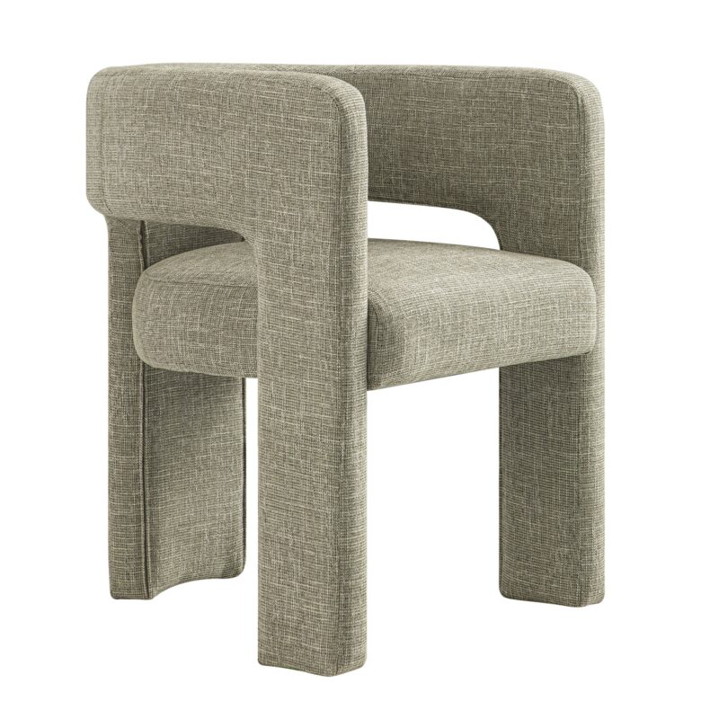 Greenwich Wheat Woven Textured Fabric Dining Chair - Image 4