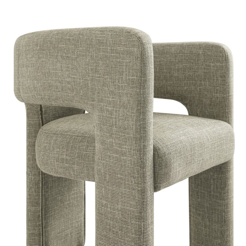 Greenwich Wheat Woven Textured Fabric Dining Chair - Image 10