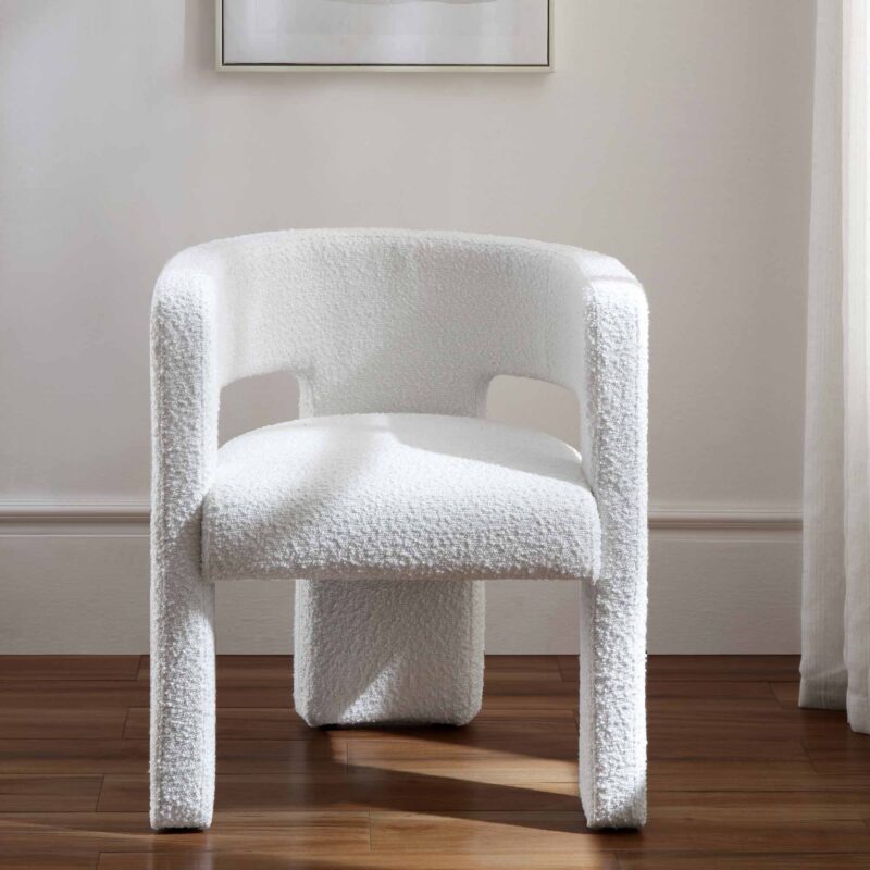 Greenwich White Boucle Dining Chair - Image 2