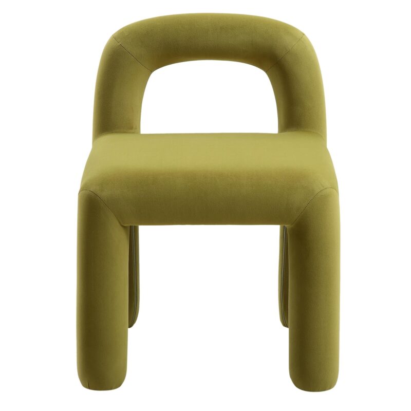 Libby Olive Green Velvet Dining Chair - Image 4
