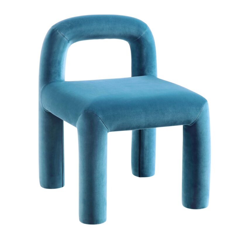 Libby Air Force Blue Velvet Dining Chair - Image 3