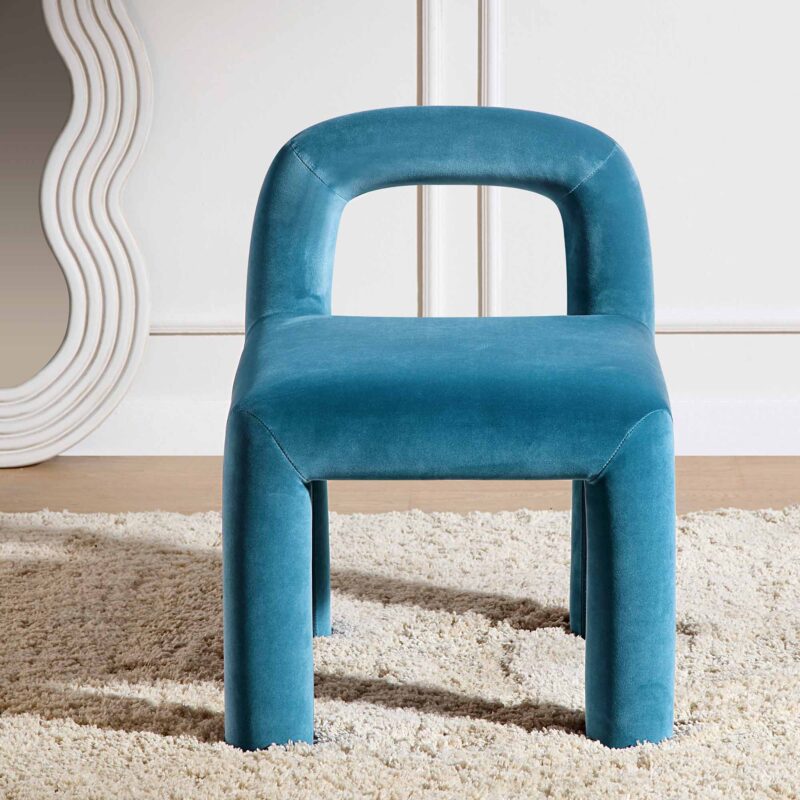 Libby Air Force Blue Velvet Dining Chair - Image 2