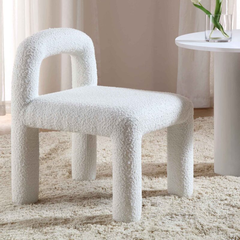 Libby White Boucle Dining Chair - Image 2