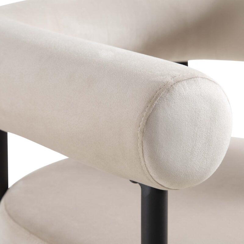 Fulbourn Champagne Velvet Dining Chair with Black Legs - Image 11