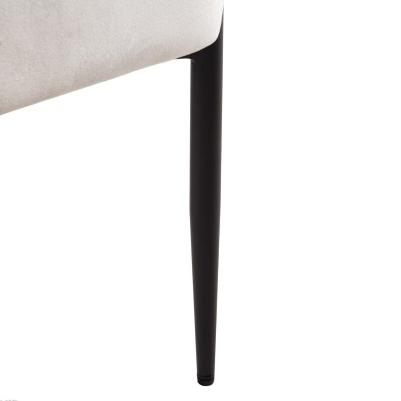 Fulbourn Champagne Velvet Dining Chair with Black Legs - Image 13