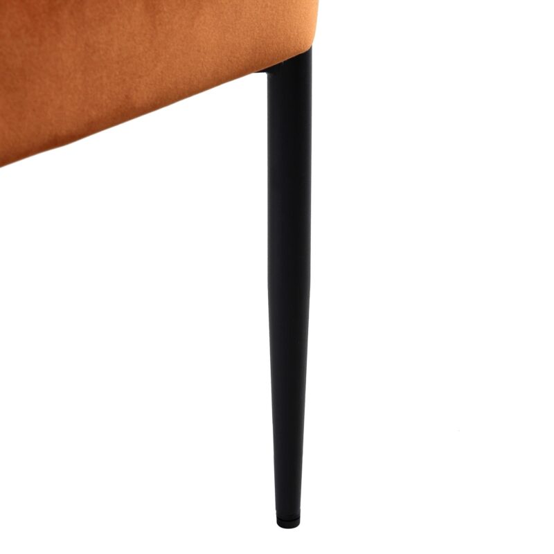 Fulbourn Rust Velvet Dining Chair with Black Legs - Image 13