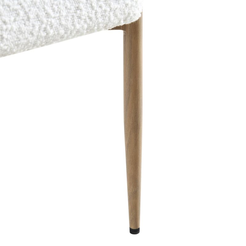 Fulbourn White Boucle Dining Chair with Natural Wood Effect Legs - Image 13
