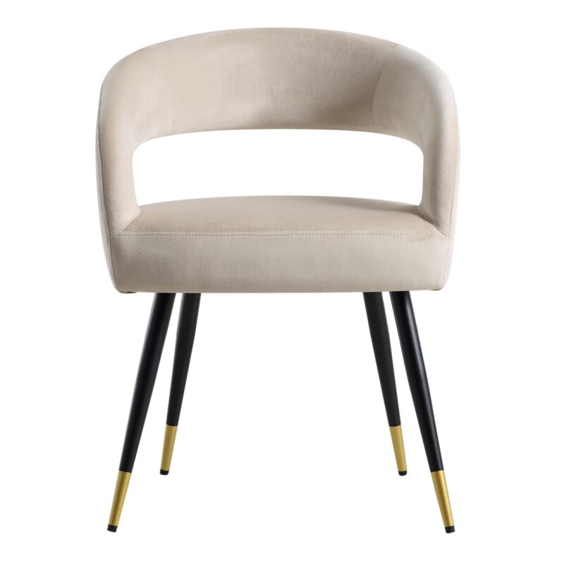 Laurel Wave Champagne Velvet Set of 2 Dining Chairs - Image 4