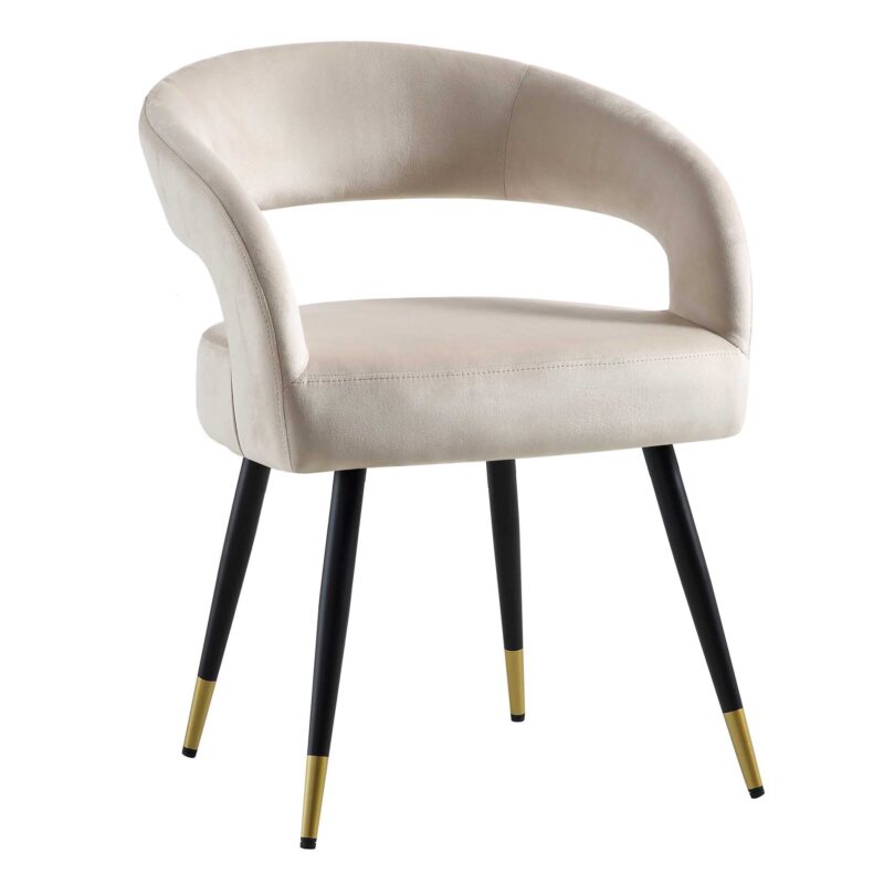 Laurel Wave Champagne Velvet Set of 2 Dining Chairs - Image 6