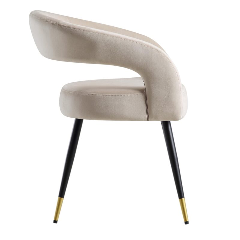 Laurel Wave Champagne Velvet Set of 2 Dining Chairs - Image 7