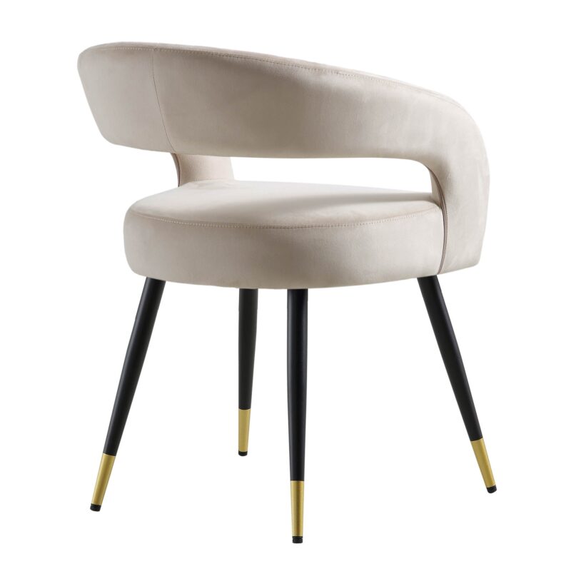 Laurel Wave Champagne Velvet Set of 2 Dining Chairs - Image 8