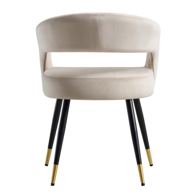Laurel Wave Champagne Velvet Set of 2 Dining Chairs - Image 9