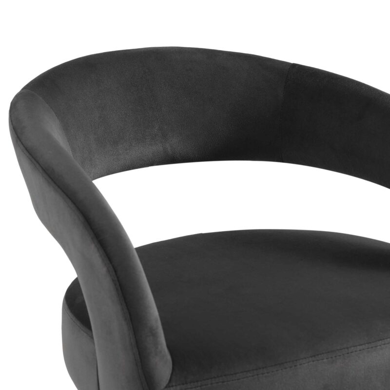 Laurel Wave Charcoal Velvet Set of 2 Dining Chairs - Image 9