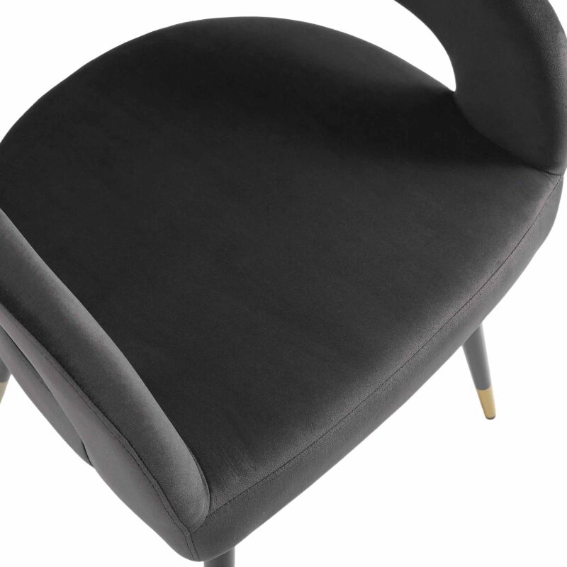 Laurel Wave Charcoal Velvet Set of 2 Dining Chairs - Image 11