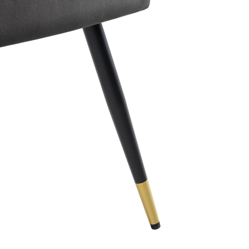 Laurel Wave Charcoal Velvet Set of 2 Dining Chairs - Image 12