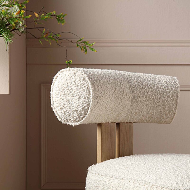 Ophelia Ecru Boucle Dining Chair - Image 3