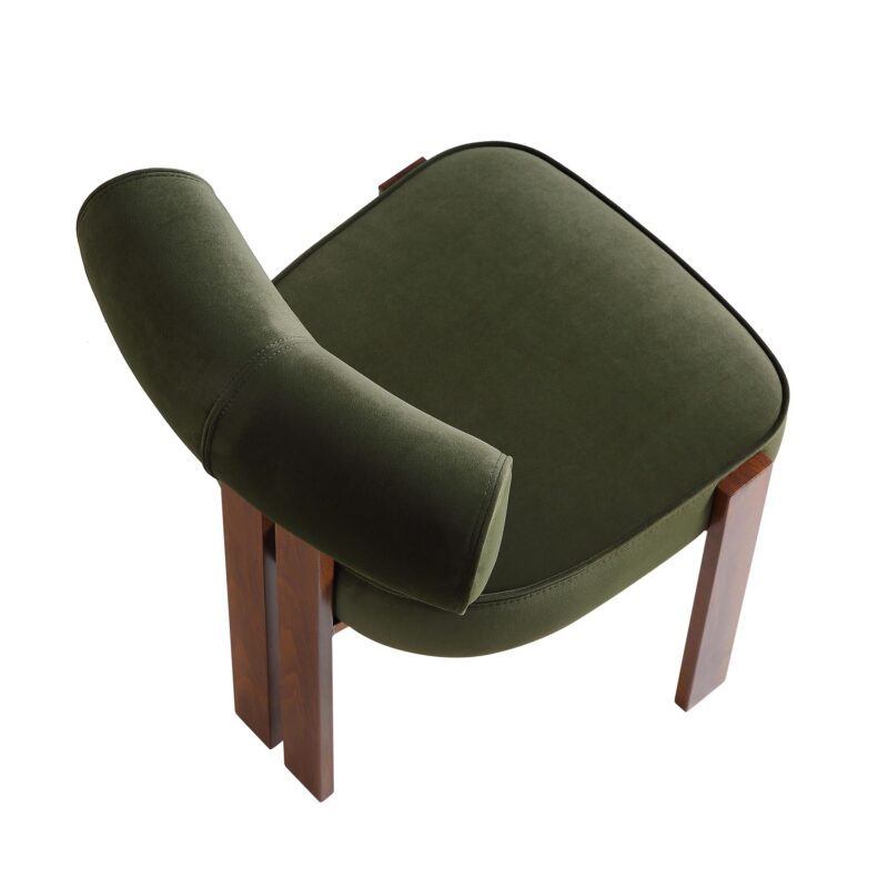 Ophelia Moss Green Velvet Dining Chair - Image 11