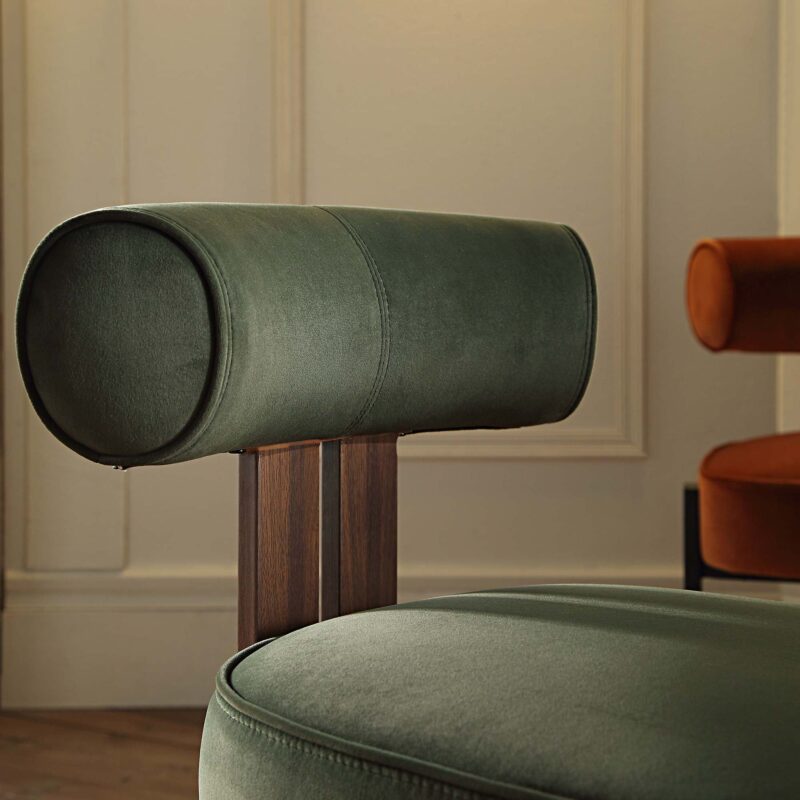 Ophelia Moss Green Velvet Dining Chair - Image 3