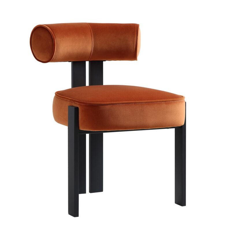 Ophelia Rust Velvet Dining Chair - Image 5