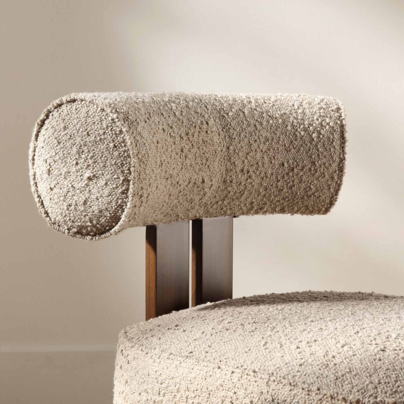 Ophelia Taupe Boucle Dining Chair - Image 3
