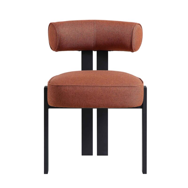 Ophelia Terracotta Fabric Dining Chair - Image 4