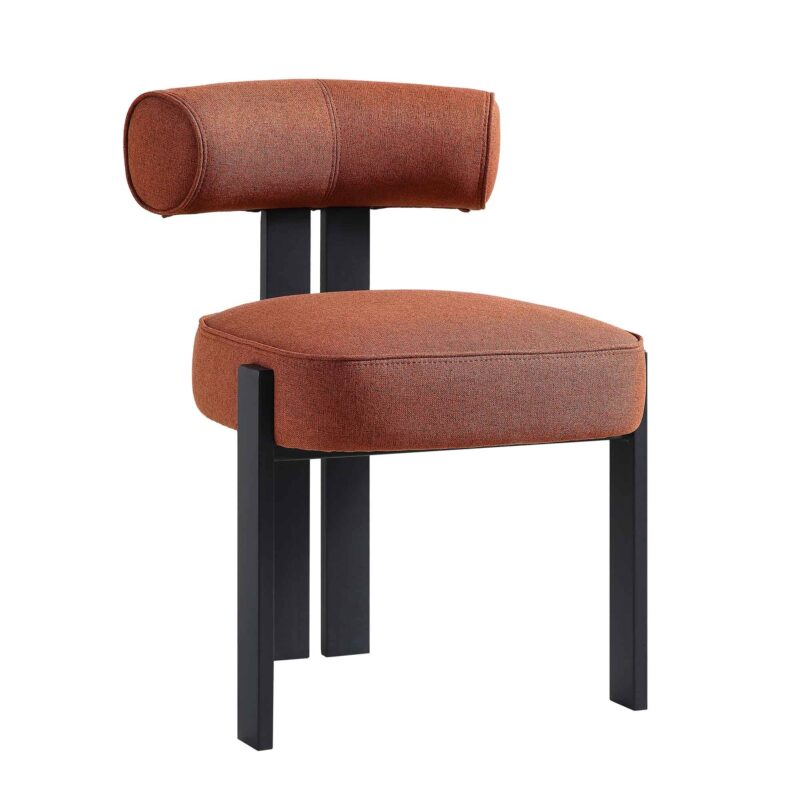Ophelia Terracotta Fabric Dining Chair - Image 5