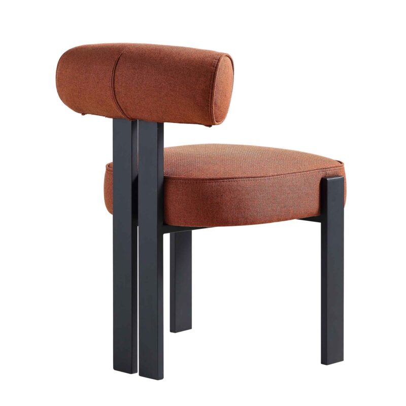 Ophelia Terracotta Fabric Dining Chair - Image 7