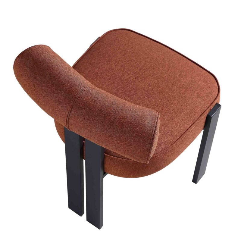 Ophelia Terracotta Fabric Dining Chair - Image 10