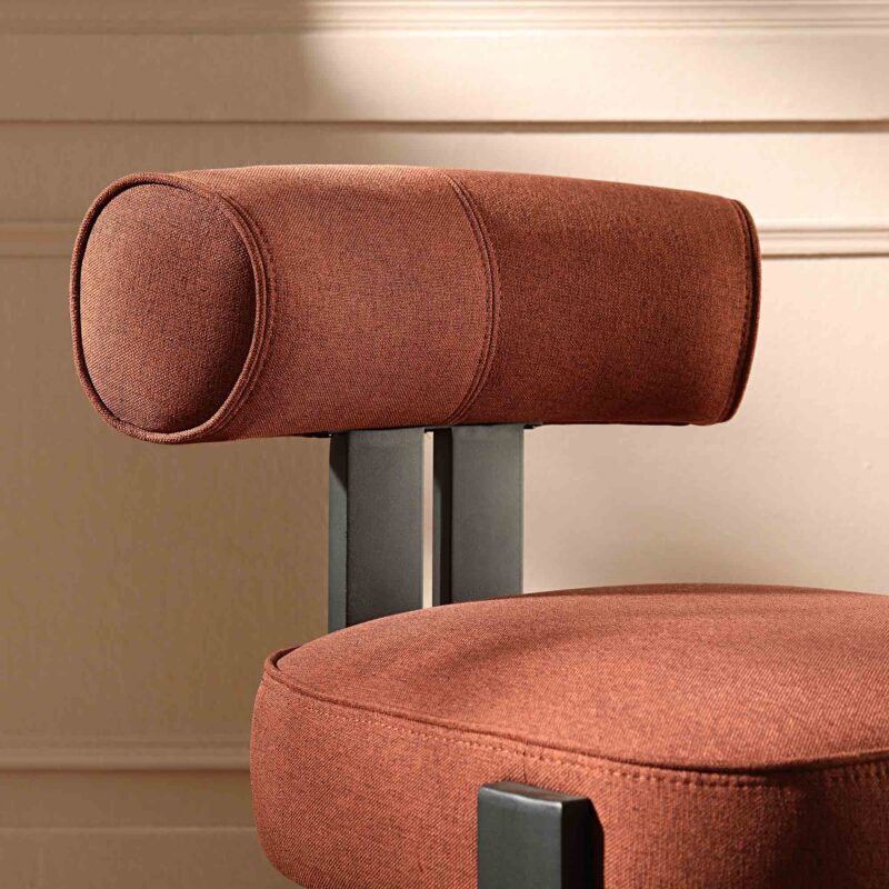 Ophelia Terracotta Fabric Dining Chair - Image 3