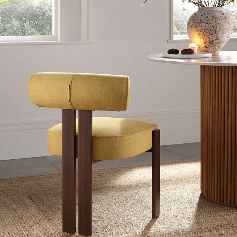 Ophelia Honey Gold Fabric Dining Chair - Image 2