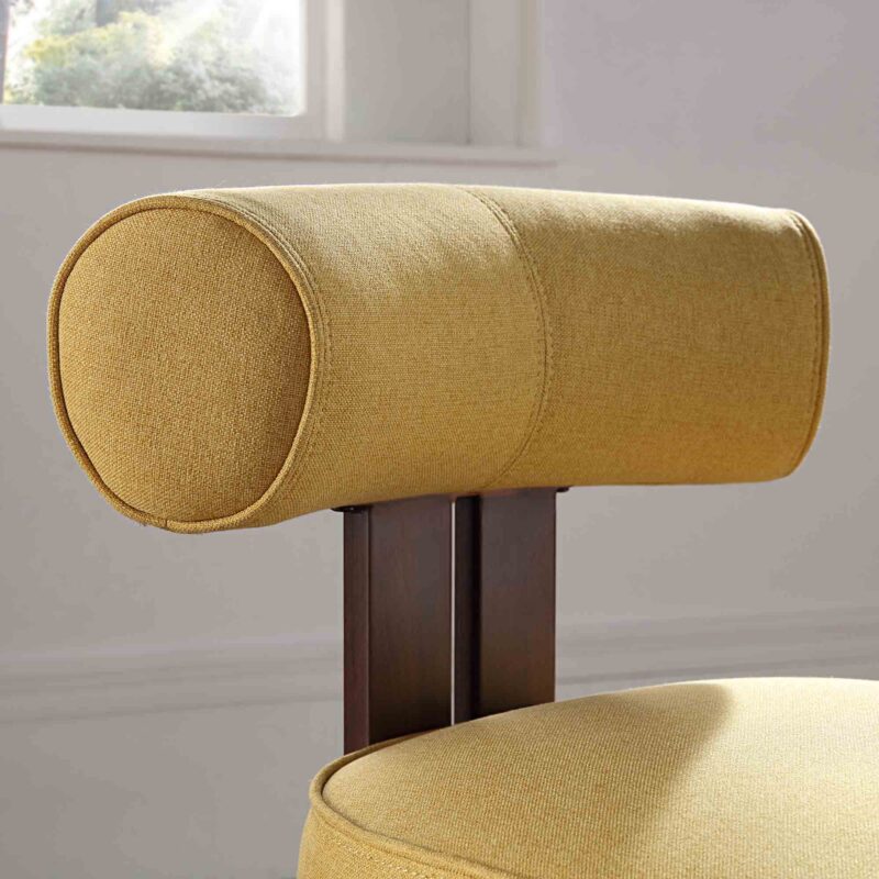 Ophelia Honey Gold Fabric Dining Chair - Image 3