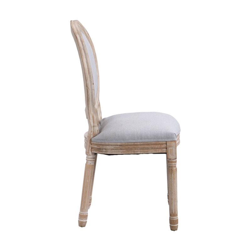 Lainston Set of 2 Classic Limewashed Wooden Dining Chairs, Grey - Image 6