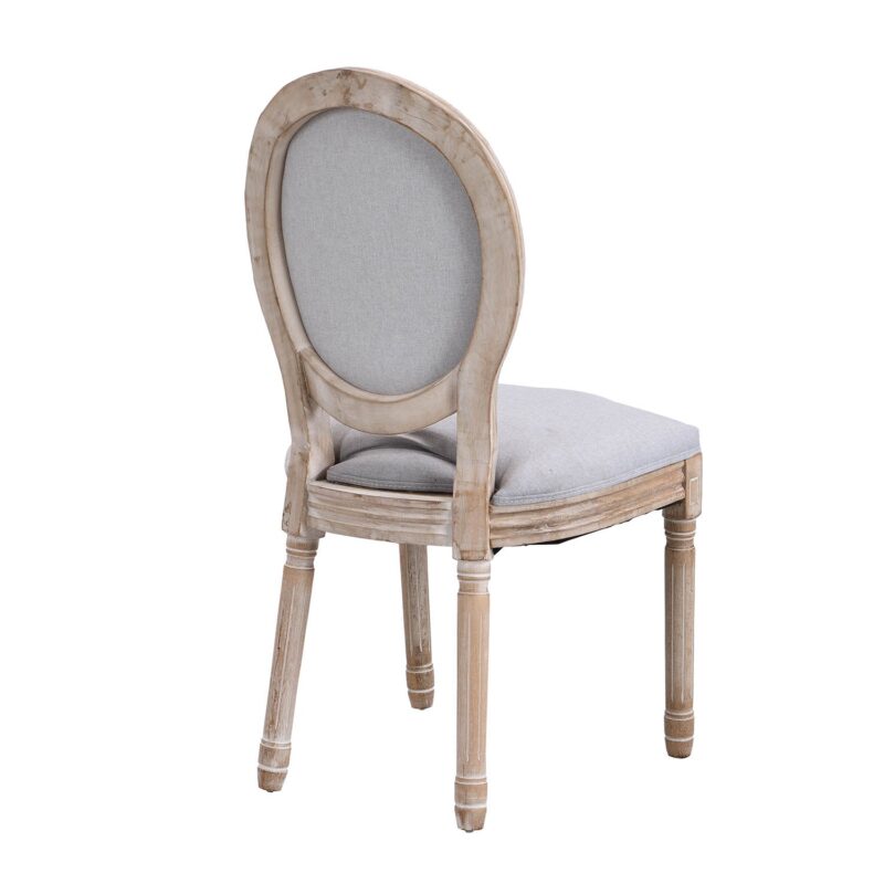 Lainston Set of 2 Classic Limewashed Wooden Dining Chairs, Grey - Image 7